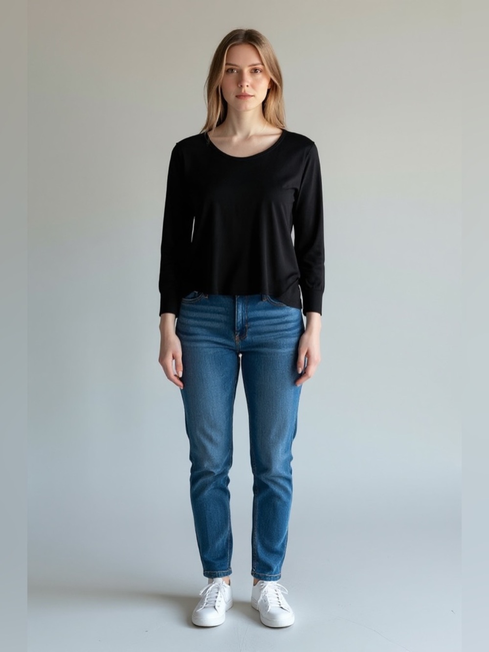 Pleione Back Cutout Knit Top Black Size Small